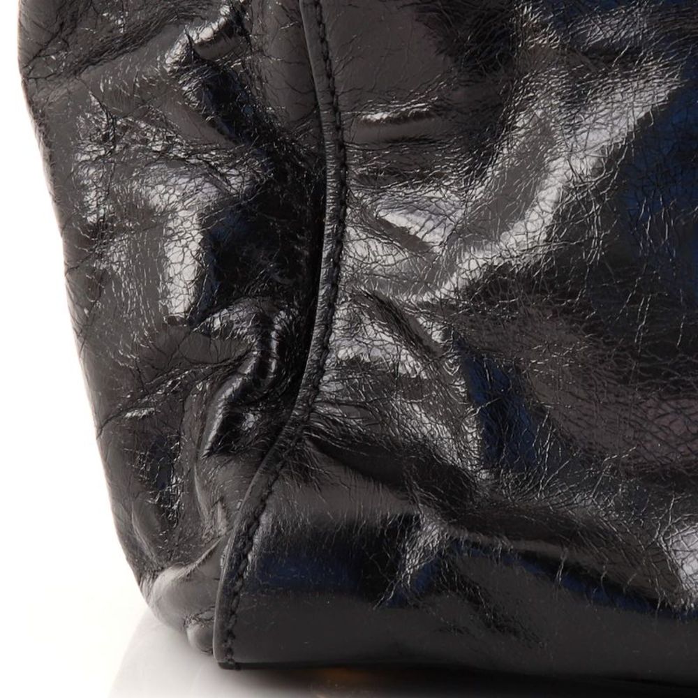 Prada Front Pocket Wing Convertible Tote Glazed Leather Black - Picture 4 of 10